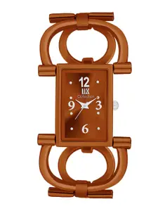 IIK COLLECTION Girls Brown Rectangle Dial Bracelet Style Chain Analogue Display Watch