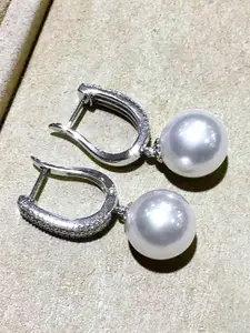 Peora Silver Plated Cubic Zirconia & Pearl Drop Earrings