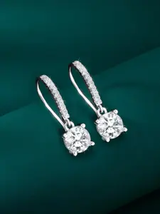 Peora Silver Plated Cubic Zirconia Studs Earrings