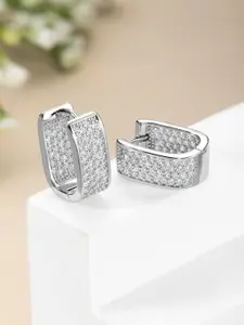 Peora Silver Plated Cubic Zirconia Studs Earrings