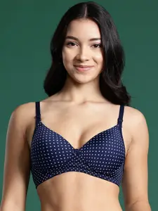 DressBerry Polka Dots Printed Full Coverage Lightly Padded Push-Up Bra