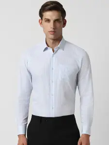 Peter England Slim Fit Opaque Checked Cotton Formal Shirt