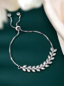 Peora Cubic Zirconia Silver Plated Wraparound Bracelet