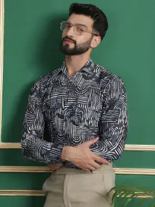 Indian Needle Classic Opaque Printed Cotton Formal Shirt