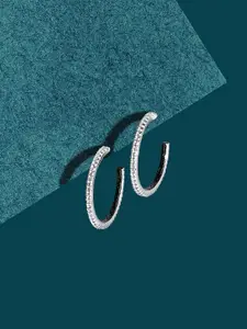 Accessorize London Women Sterling Silver Plated Cubic Zirconia Sparkle Hoop Earrings