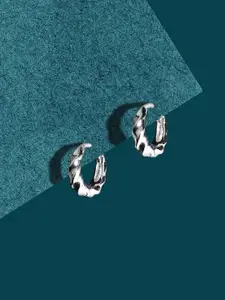 Accessorize London Women Sterling Silver Plated Simple Twist Hoop Earrings