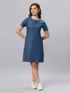 Chemistry Denim Pure Cotton A-Line Knee Length Dress