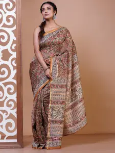 Unnati Silks Floral Printed Silk Cotton Chanderi Saree