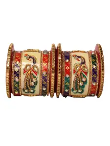 Veoni BELLE Set of 2 Gold-Plated AD Stone Studded Bangle