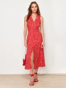 Trendyol Floral Print Shirt Midi Dress