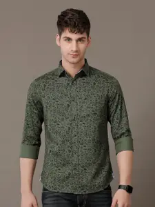 Double Two Comfort Slim Fit Micro Ditsy Printed Cotton Casual Shirt