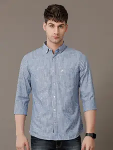 Double Two Comfort Slim Fit Striped Button Down Collar Cotton Casual Shirt
