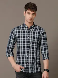 Double Two Comfort Slim Fit Tartan Checked Cotton Casual Shirt