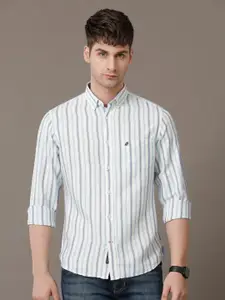 Double Two Comfort Slim Fit Vertical Striped Button-Down Collar Cotton Casual Shirt
