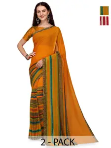 ANAND SAREES Pack of 2 Striped Saree