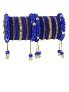 LAVAZZA Set Of 52 Pearls & Zircon Studded Chuda Bangles