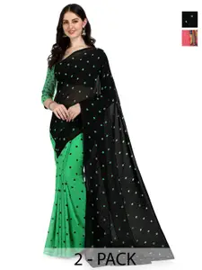 ANAND SAREES Polka Dot Poly Georgette Saree