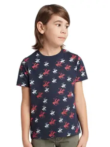 Beverly Hills Polo Club Boys Conversational Printed Round Neck Pure Cotton T-shirt