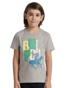 Beverly Hills Polo Club Boys Typography Printed Round Neck Pure Cotton T-shirt