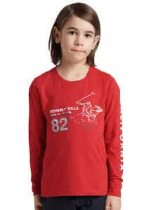 Beverly Hills Polo Club Boys Typography Printed Round Neck Pure Cotton T-shirt