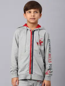 Beverly Hills Polo Club Boys Typography Printed Hooded Pure Cotton Sweatshirt