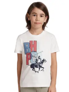 Beverly Hills Polo Club Boys Typography Printed Round Neck Pure Cotton T-shirt