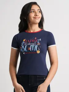 Beverly Hills Polo Club Girls Typography Printed Short Sleeves Casual T-shirt