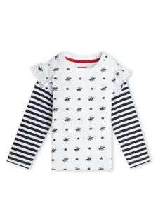 Beverly Hills Polo Club Girls Conversational Printed Round Neck Casual T-shirt