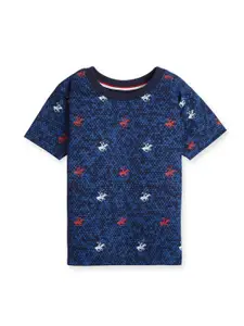 Beverly Hills Polo Club Boys Abstract Printed Round Neck Pure Cotton T-shirt