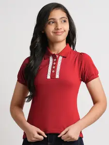 Beverly Hills Polo Club Girls Polo Collar Casual T-shirt