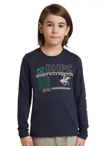Beverly Hills Polo Club Boys Typography Printed Round Neck Pure Cotton T-shirt