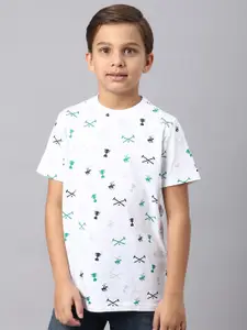 Beverly Hills Polo Club Boys Conversational Printed Round Neck Pure Cotton Casual T-shirt