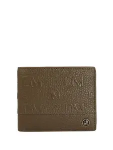 Da Milano Men Typography Textured Leather Two Fold Wallet
