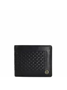 Da Milano Men Textured Leather Two Fold Wallet