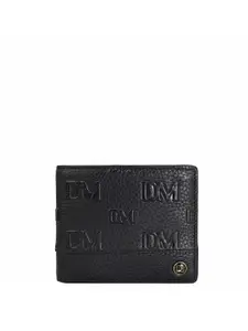 Da Milano Men Typography Textured Leather Two Fold Wallet