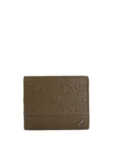 Da Milano Men Textured Leather Two Fold Wallet
