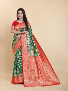 Sanwariya Silk Floral Woven Design Zari Pure Silk Kanjeevaram Saree
