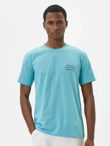 Koton Round Neck Short Sleeves Typography Printed Slim Fit Cotton T-shirt