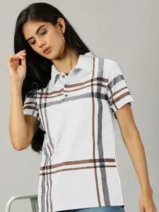 AUSK Striped Polo Collar T-shirt