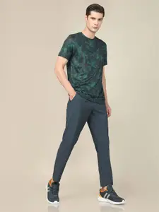 Technosport Abstract Printed Round Neck Rapid Dry Stretchable Slim Fit Active T-shirt