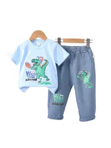 StyleCast x Revolte Boys Printed Round Neck T-shirt With Trousers