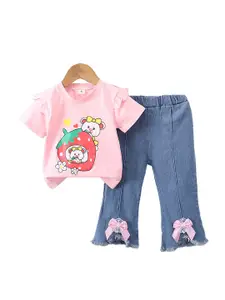 StyleCast x Revolte Girls Short Sleeves Printed T-shirt with Trousers