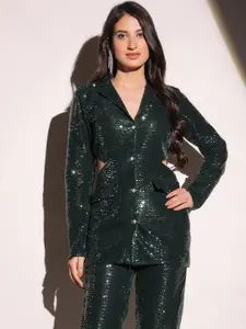 B'Infinite Sequinned Cut-Out Detailed Party Blazer