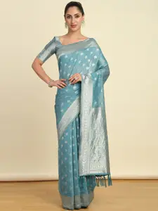 Soch Ethnic Motifs Woven Design Zari Tussar Saree