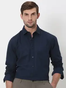 Mufti Slim Fit Cotton Linen Casual Shirt