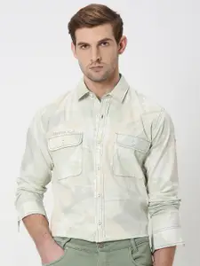 Mufti Abstract Printed Cotton Casual Shirt