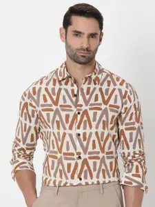 Mufti Geometric Printed Casual Shirt