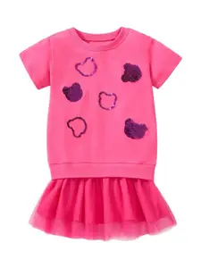 StyleCast x Revolte Girls Pink Drop-Waist Cotton Midi Dress