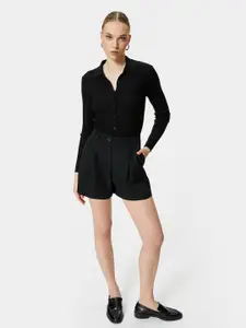 Koton Square Neck Long Sleeves Regular Cotton Top