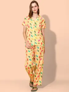 She N She Conversational Printed Night Suit